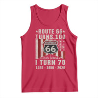Route Highway 66 Turns 100 I Turn 70 Tank Top Vintage 1956 Born American Road Sign 70th Birthday Gift