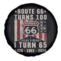 Route Highway 66 Turns 100 I Turn 65 Spare Tire Cover Vintage 1961 Born American Road Sign 65th Birthday Gift