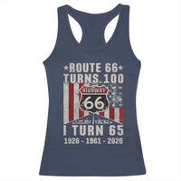 Route Highway 66 Turns 100 I Turn 65 Racerback Tank Top Vintage 1961 Born American Road Sign 65th Birthday Gift