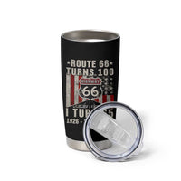 Route Highway 66 Turns 100 I Turn 65 Tumbler Cup Vintage 1961 Born American Road Sign 65th Birthday Gift