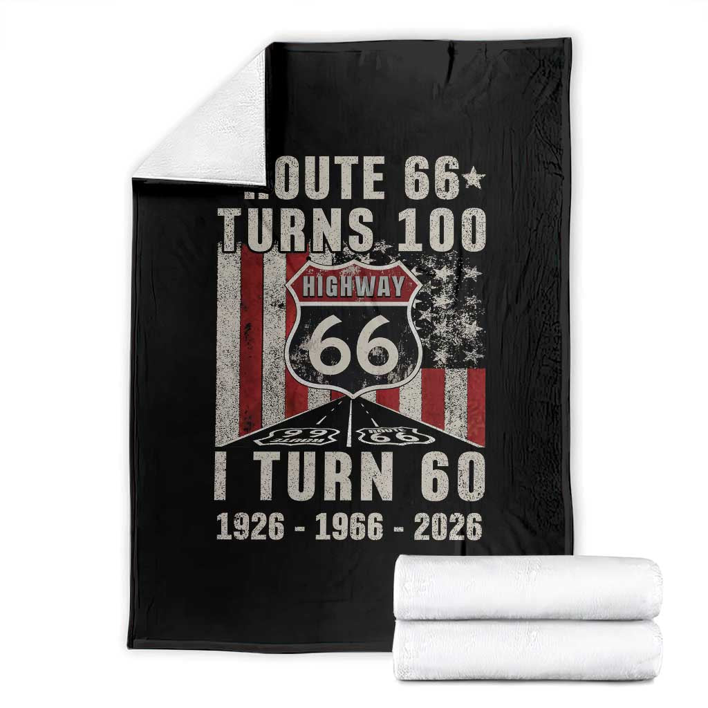 Route Highway 66 Turns 100 I Turn 60 Throw Blanket Vintage 1966 Born American Road Sign 60th Birthday Gift