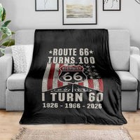 Route Highway 66 Turns 100 I Turn 60 Throw Blanket Vintage 1966 Born American Road Sign 60th Birthday Gift