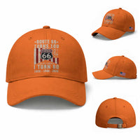 Route Highway 66 Turns 100 I Turn 60 Baseball Cap Vintage 1966 Born American Road Sign 60th Birthday Gift
