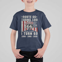 Route Highway 66 Turns 100 I Turn 60 T Shirt For Kid Vintage 1966 Born American Road Sign 60th Birthday Gift