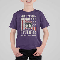 Route Highway 66 Turns 100 I Turn 60 T Shirt For Kid Vintage 1966 Born American Road Sign 60th Birthday Gift
