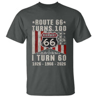 Route Highway 66 Turns 100 I Turn 60 T Shirt Vintage 1966 Born American Road Sign 60th Birthday Gift