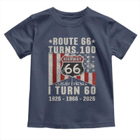 Route Highway 66 Turns 100 I Turn 60 Toddler T Shirt Vintage 1966 Born American Road Sign 60th Birthday Gift
