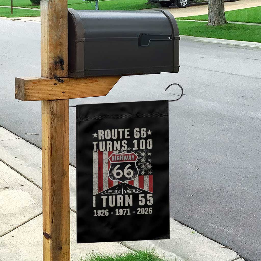 Route Highway 66 Turns 100 I Turn 55 Garden Flag Vintage 1971 Born American Road Sign 55th Birthday Gift