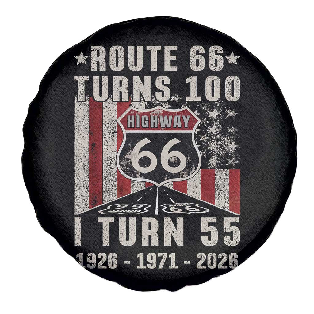 Route Highway 66 Turns 100 I Turn 55 Spare Tire Cover Vintage 1971 Born American Road Sign 55th Birthday Gift
