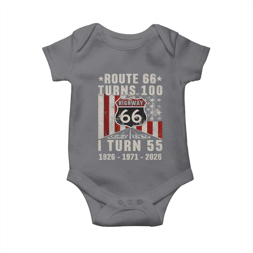 Route Highway 66 Turns 100 I Turn 55 Baby Onesie Vintage 1971 Born American Road Sign 55th Birthday Gift