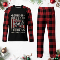 Route Highway 66 Turns 100 I Turn 55 Plaid Pajama Set Vintage 1971 Born American Road Sign 55th Birthday Gift