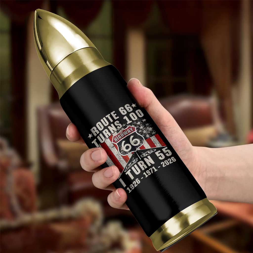 Route Highway 66 Turns 100 I Turn 55 Bullet Tumbler Vintage 1971 Born American Road Sign 55th Birthday Gift