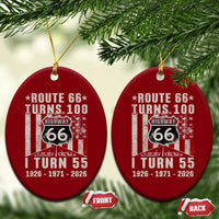 Route Highway 66 Turns 100 I Turn 55 Ceramic Ornament Vintage 1971 Born American Road Sign 55th Birthday Gift