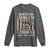 Route Highway 66 Turns 100 I Turn 55 Long Sleeve Shirt Vintage 1971 Born American Road Sign 55th Birthday Gift