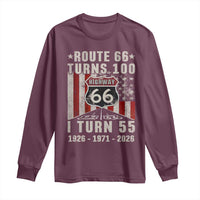Route Highway 66 Turns 100 I Turn 55 Long Sleeve Shirt Vintage 1971 Born American Road Sign 55th Birthday Gift
