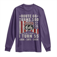 Route Highway 66 Turns 100 I Turn 55 Long Sleeve Shirt Vintage 1971 Born American Road Sign 55th Birthday Gift