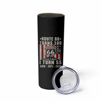 Route Highway 66 Turns 100 I Turn 55 Skinny Tumbler Vintage 1971 Born American Road Sign 55th Birthday Gift