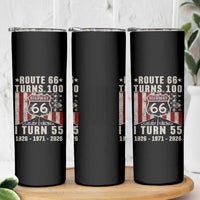 Route Highway 66 Turns 100 I Turn 55 Skinny Tumbler Vintage 1971 Born American Road Sign 55th Birthday Gift