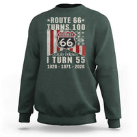 Route Highway 66 Turns 100 I Turn 55 Sweatshirt Vintage 1971 Born American Road Sign 55th Birthday Gift