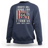 Route Highway 66 Turns 100 I Turn 55 Sweatshirt Vintage 1971 Born American Road Sign 55th Birthday Gift