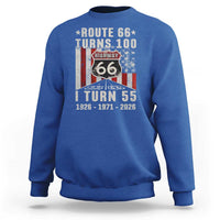 Route Highway 66 Turns 100 I Turn 55 Sweatshirt Vintage 1971 Born American Road Sign 55th Birthday Gift