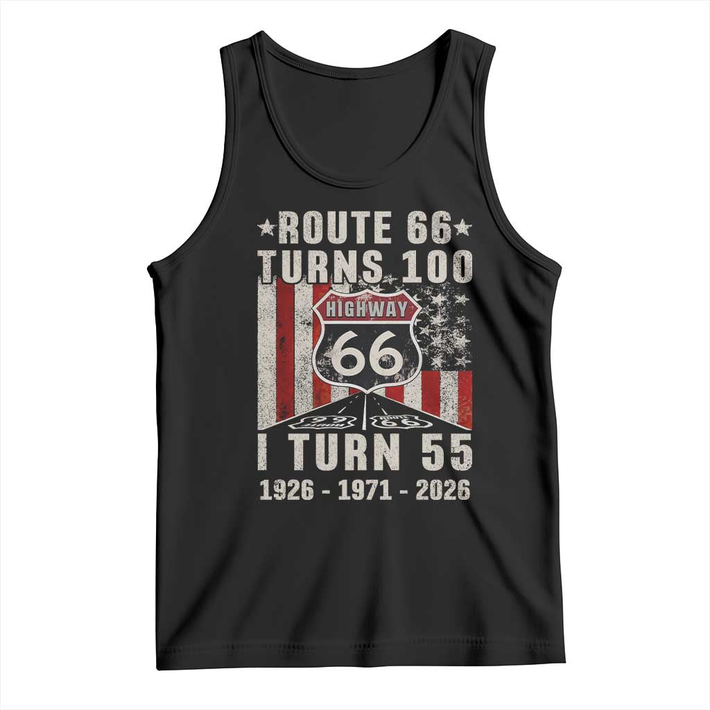 Route Highway 66 Turns 100 I Turn 55 Tank Top Vintage 1971 Born American Road Sign 55th Birthday Gift