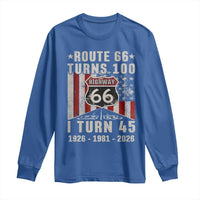 Route Highway 66 Turns 100 I Turn 45 Long Sleeve Shirt Vintage 1981 Born American Road Sign 45th Birthday Gift