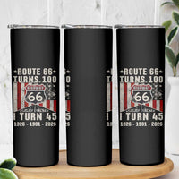 Route Highway 66 Turns 100 I Turn 45 Skinny Tumbler Vintage 1981 Born American Road Sign 45th Birthday Gift