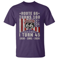 Route Highway 66 Turns 100 I Turn 45 T Shirt Vintage 1981 Born American Road Sign 45th Birthday Gift