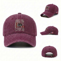 Route Highway 66 Turns 100 I Turn 45 Washed Cotton Baseball Cap Vintage 1981 Born American Road Sign 45th Birthday Gift
