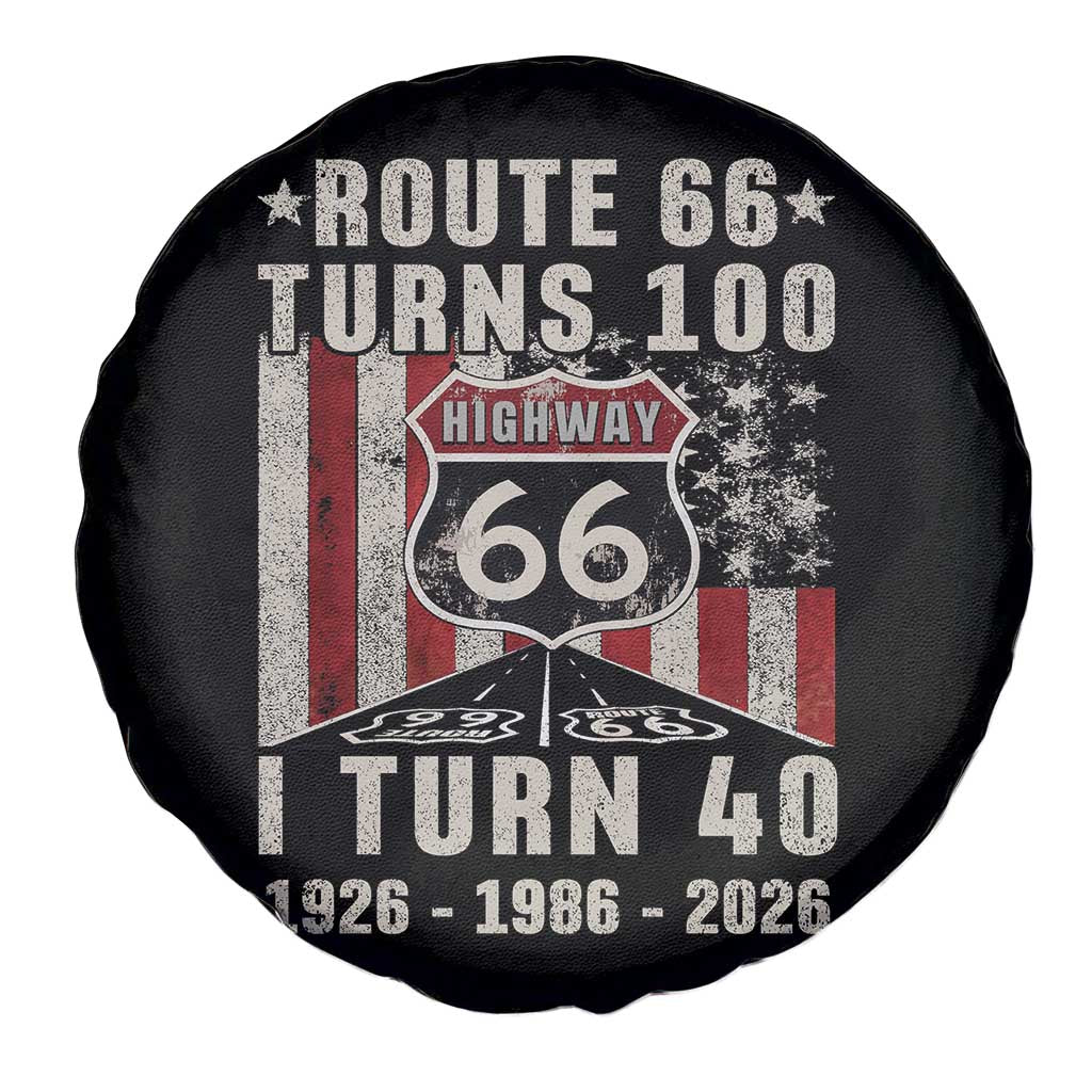 Route Highway 66 Turns 100 I Turn 40 Spare Tire Cover Vintage 1986 Born American Road Sign 40th Birthday Gift