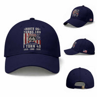 Route Highway 66 Turns 100 I Turn 40 Baseball Cap Vintage 1986 Born American Road Sign 40th Birthday Gift