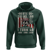 Route Highway 66 Turns 100 I Turn 40 Hoodie Vintage 1986 Born American Road Sign 40th Birthday Gift