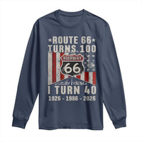 Route Highway 66 Turns 100 I Turn 40 Long Sleeve Shirt Vintage 1986 Born American Road Sign 40th Birthday Gift