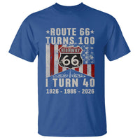 Route Highway 66 Turns 100 I Turn 40 T Shirt Vintage 1986 Born American Road Sign 40th Birthday Gift
