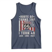 Route Highway 66 Turns 100 I Turn 40 Tank Top Vintage 1986 Born American Road Sign 40th Birthday Gift