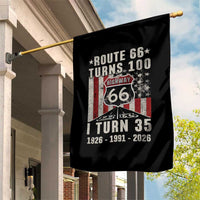 Route Highway 66 Turns 100 I Turn 35 Garden Flag Vintage 1991 Born American Road Sign 35th Birthday Gift