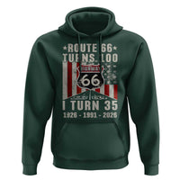 Route Highway 66 Turns 100 I Turn 35 Hoodie Vintage 1991 Born American Road Sign 35th Birthday Gift