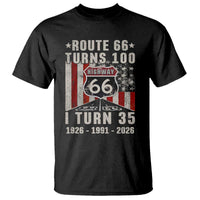 Route Highway 66 Turns 100 I Turn 35 T Shirt Vintage 1991 Born American Road Sign 35th Birthday Gift