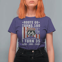 Route Highway 66 Turns 100 I Turn 35 T Shirt For Women Vintage 1991 Born American Road Sign 35th Birthday Gift