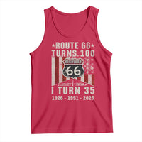 Route Highway 66 Turns 100 I Turn 35 Tank Top Vintage 1991 Born American Road Sign 35th Birthday Gift
