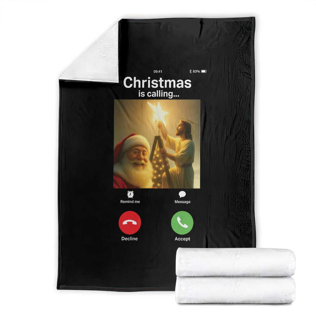 Funny Santa Jesus Video Call Throw Blanket - Wonder Print Shop