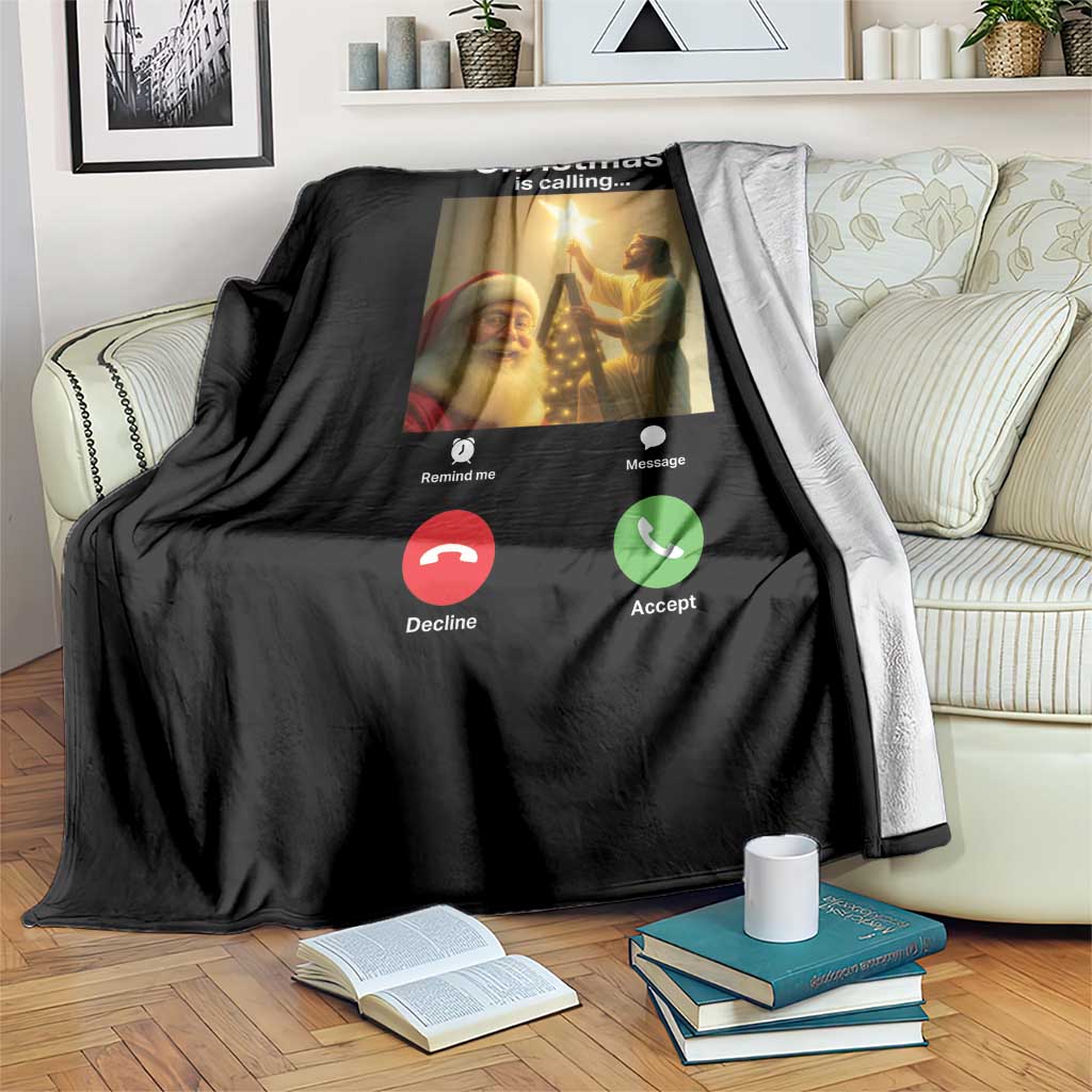 Funny Santa Jesus Video Call Throw Blanket - Wonder Print Shop