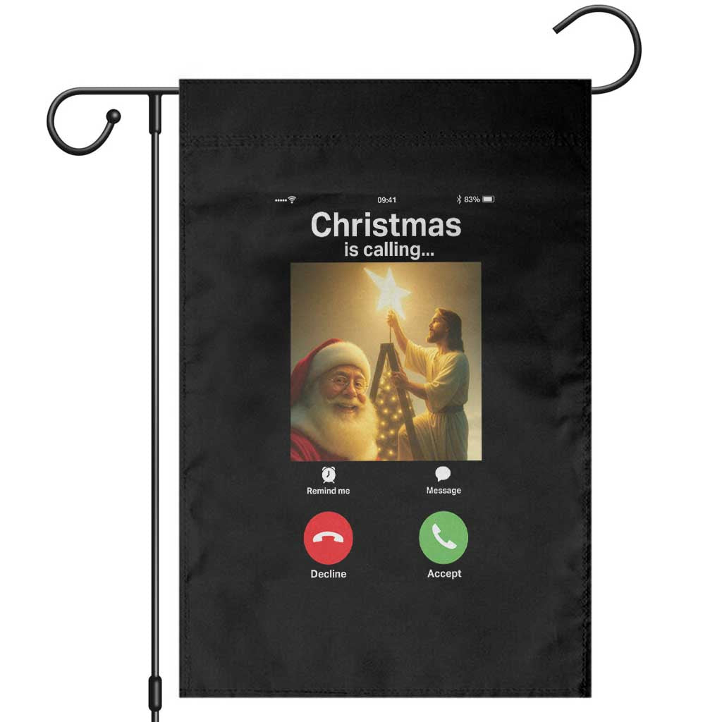 Funny Santa Jesus Video Call Garden Flag - Wonder Print Shop