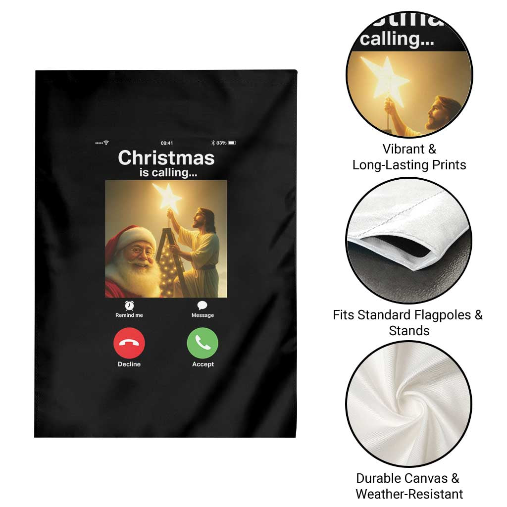 Funny Santa Jesus Video Call Garden Flag - Wonder Print Shop