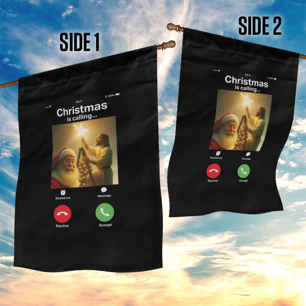 Funny Santa Jesus Video Call Garden Flag - Wonder Print Shop