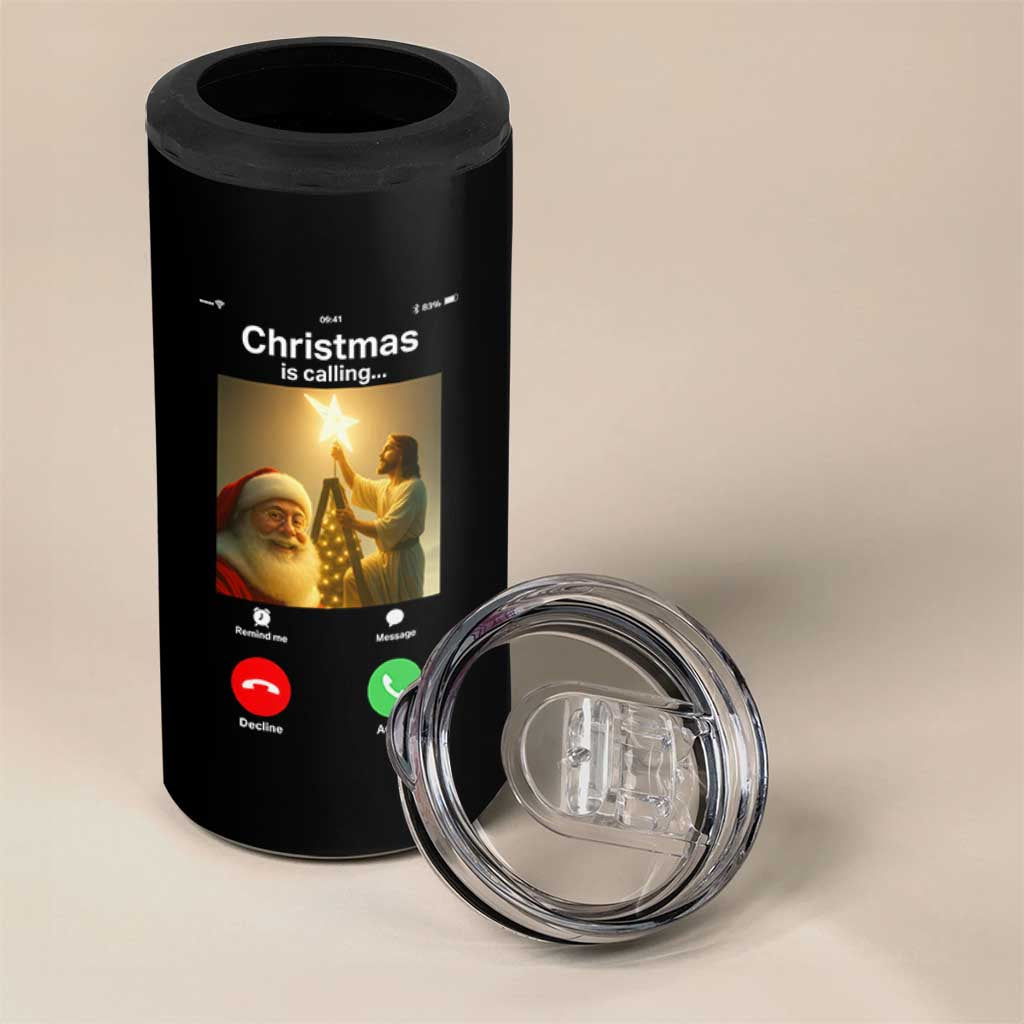 Funny Santa Jesus Video Call 4 in 1 Can Cooler Tumbler - Wonder Print Shop