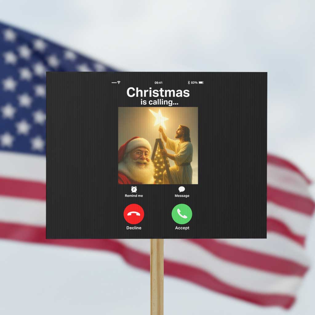 Funny Santa Jesus Video Call Protest Sign - Wonder Print Shop