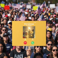 Funny Santa Jesus Video Call Protest Sign - Wonder Print Shop