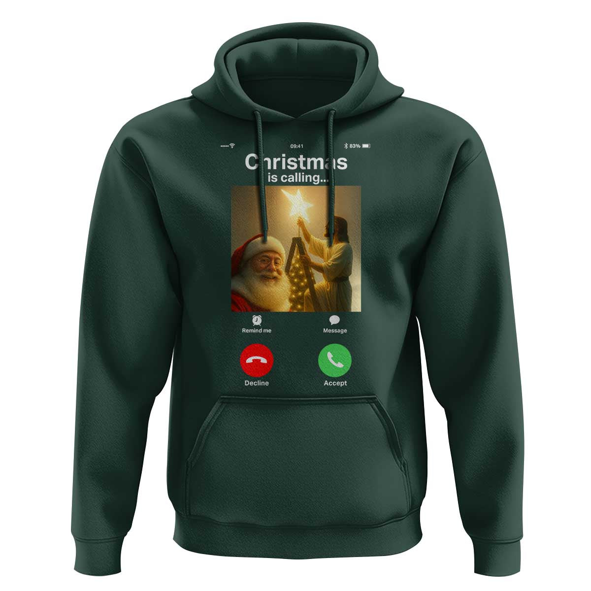 Funny Santa Jesus Video Call Hoodie - Wonder Print Shop